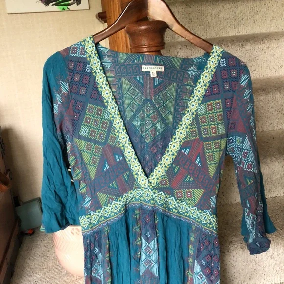 Earthbound Boho Geometric Maxi Dress - Picture 4 of 13